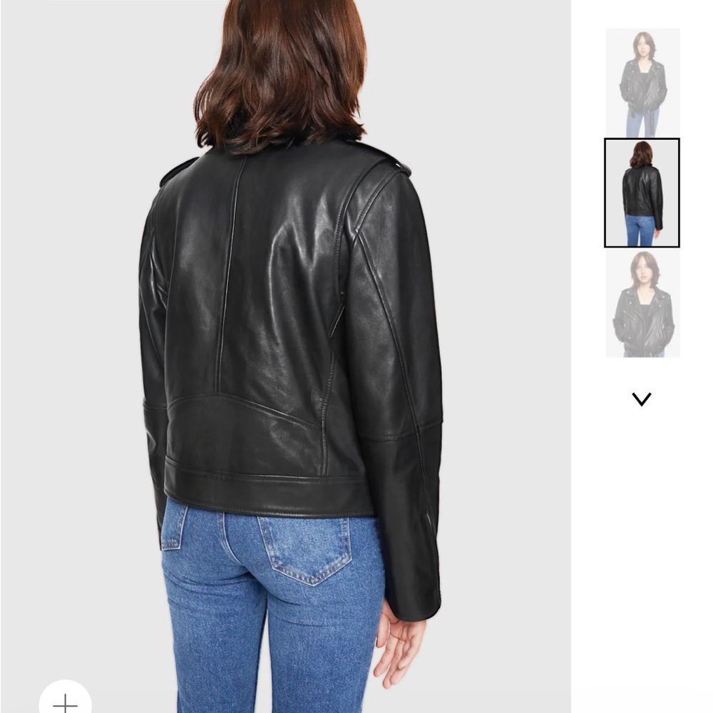 Black Leather Biker Jacket by Rebecca Minkoff - Picture 4 of 9
